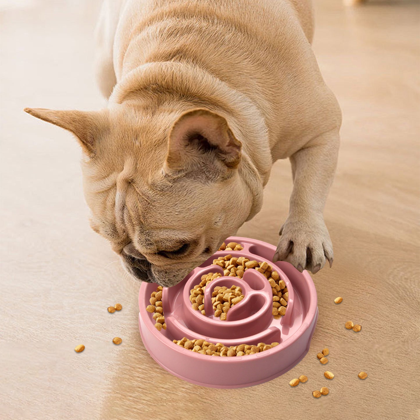 Anti-choke slow feeding bowl