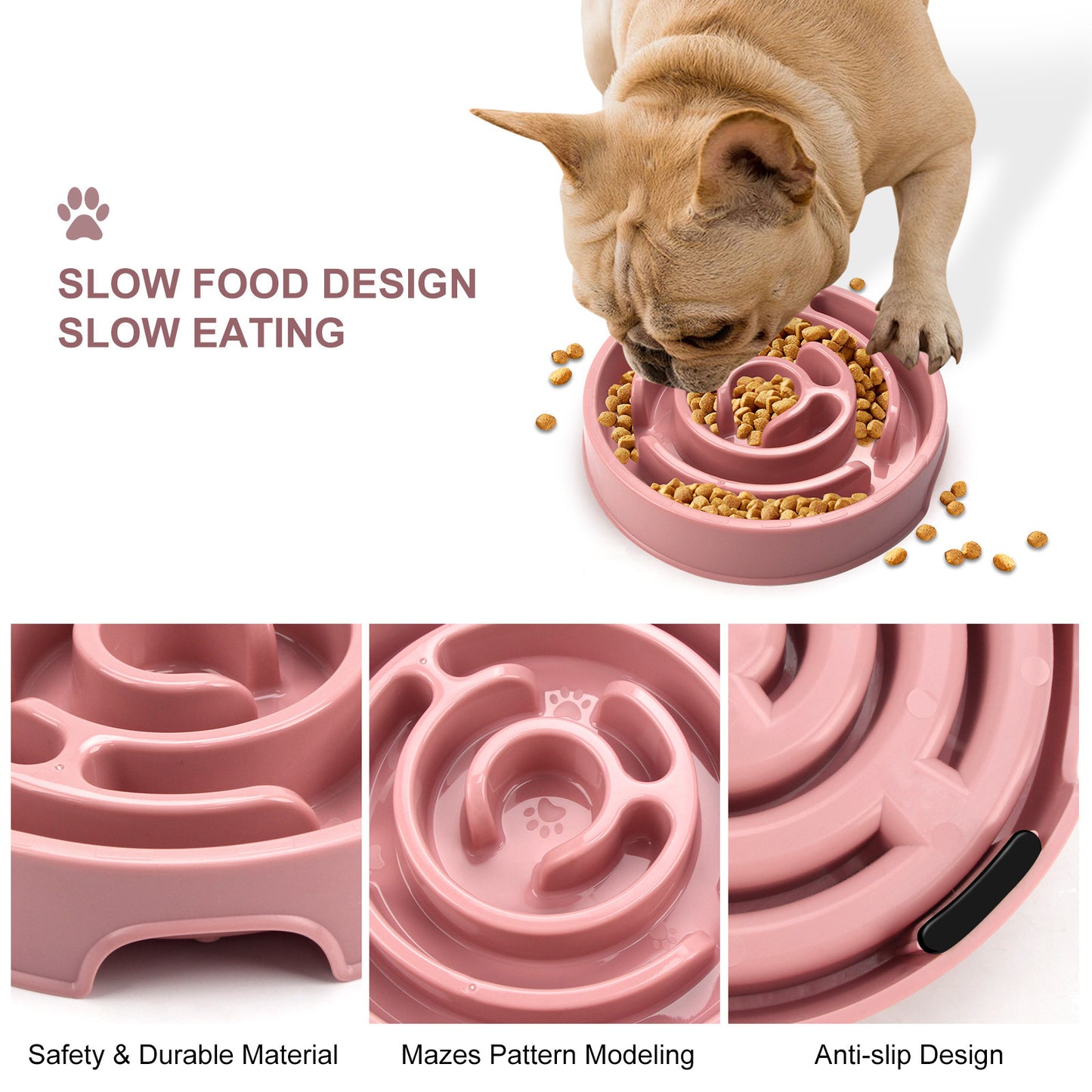 Anti-choke slow feeding bowl