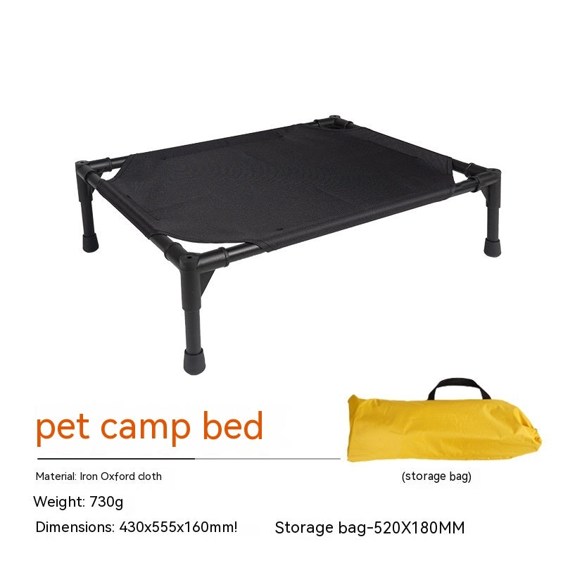 Raised camping bed