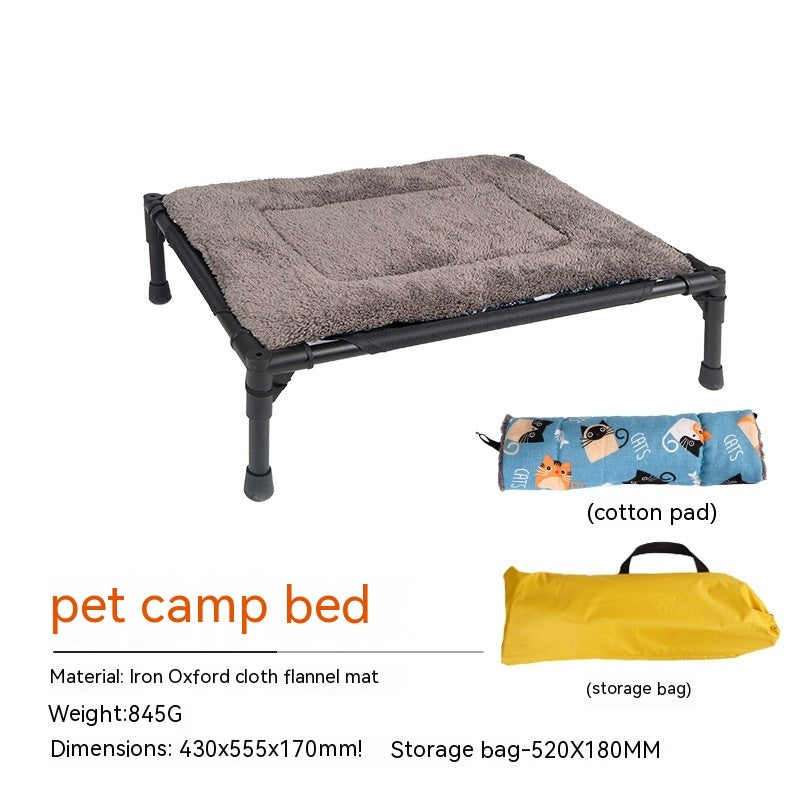 Raised camping bed