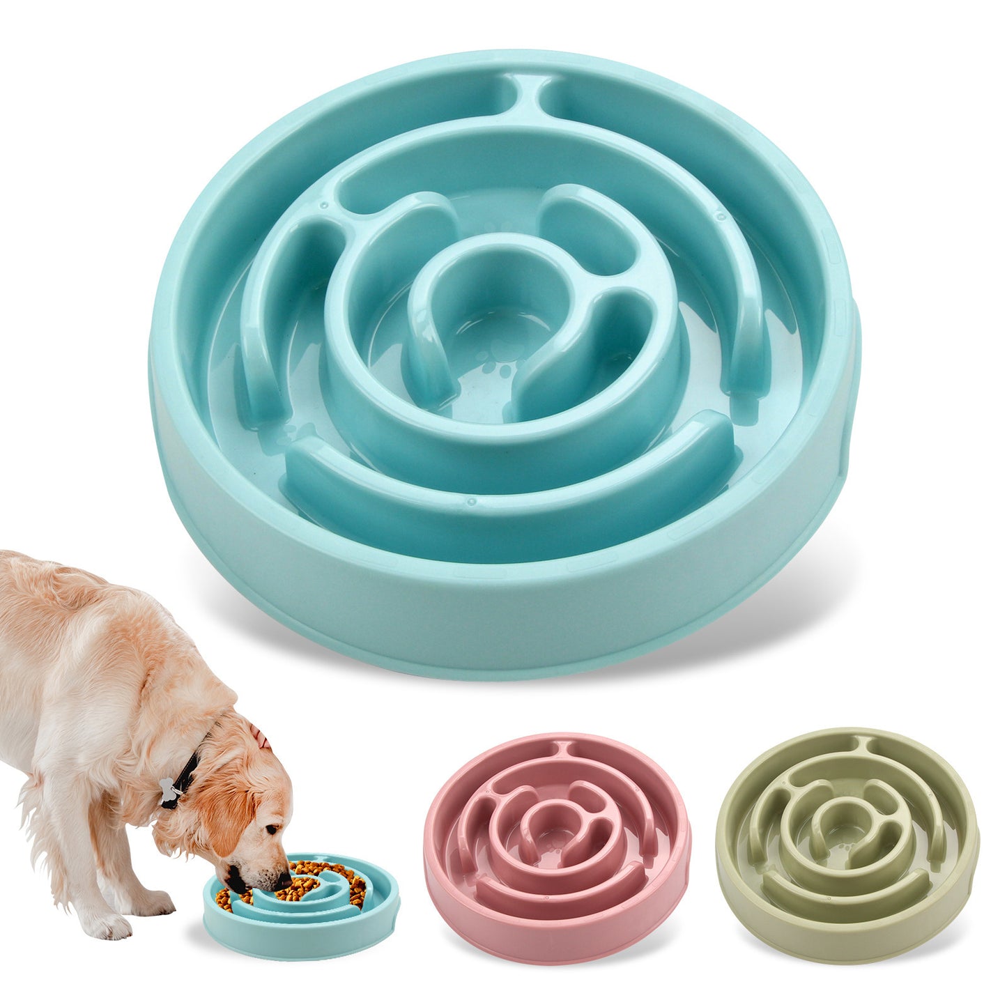 Anti-choke slow feeding bowl
