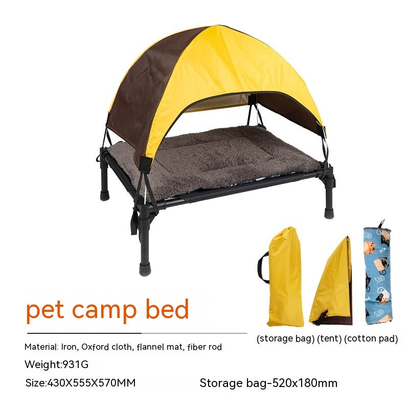 Raised camping bed