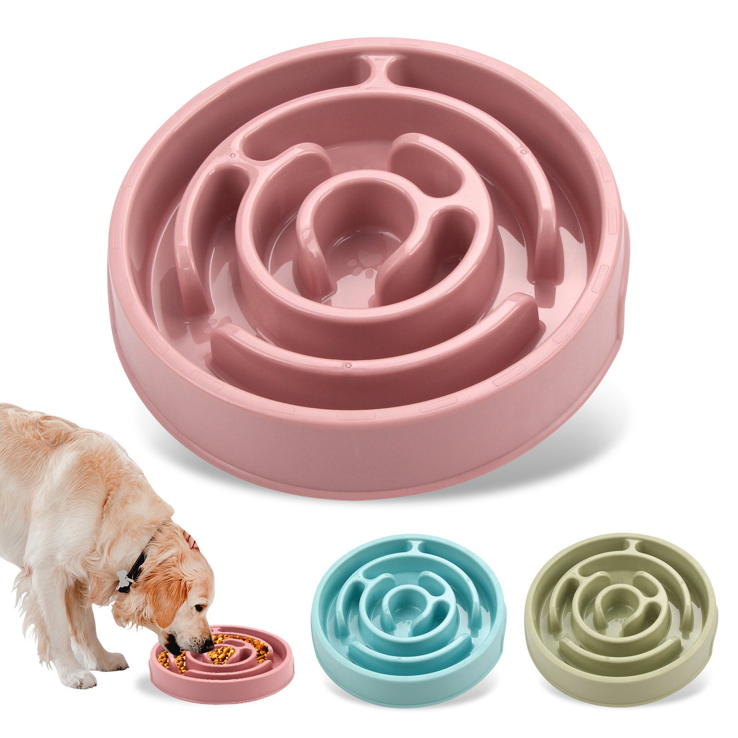 Anti-choke slow feeding bowl