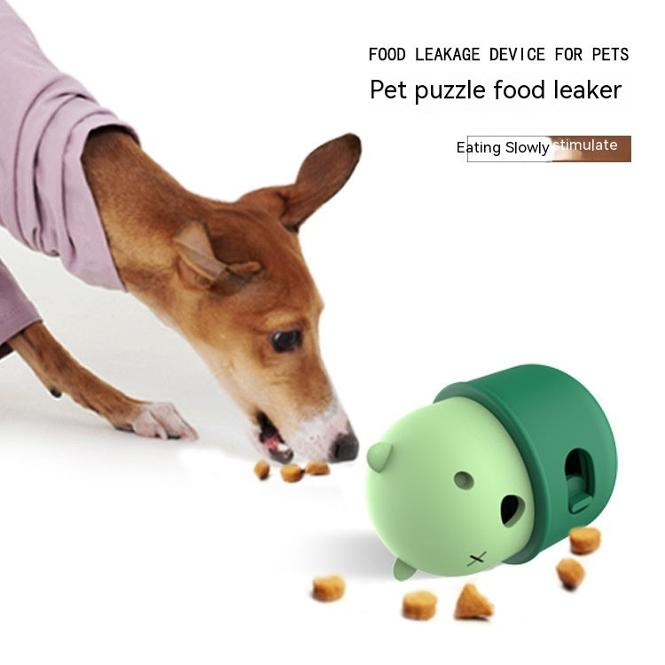 Natural rubber toy ball with leakage food feeder