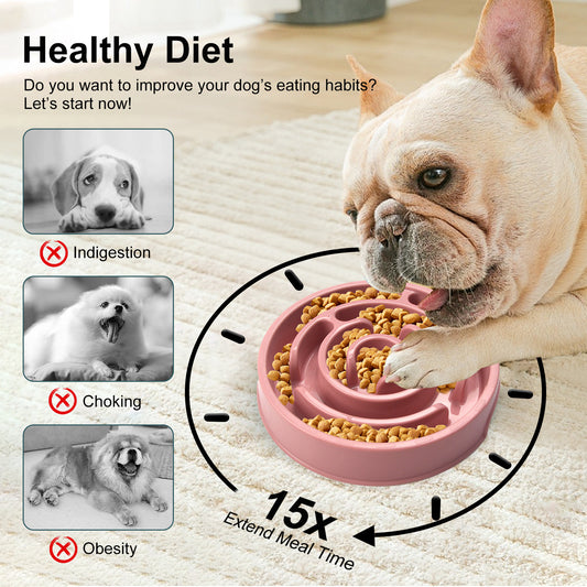 Anti-choke slow feeding bowl